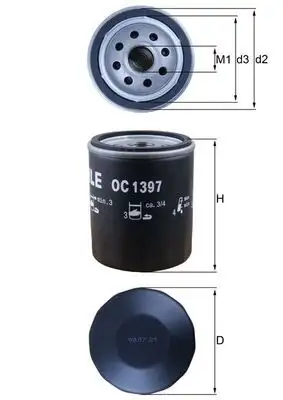 MAHLE OC1397 Yağ Filtresi resmi