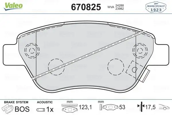 VALEO 670825 Ön Fren Balatası resmi