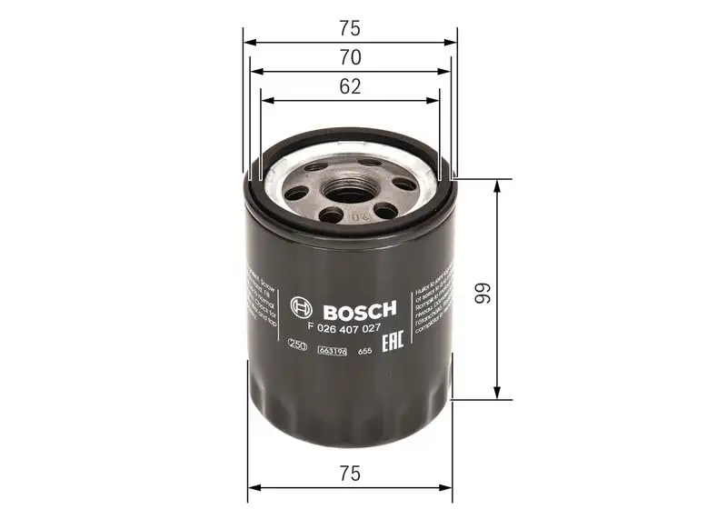 BOSCH F026407027 Yağ Filtresi MN960320 resmi