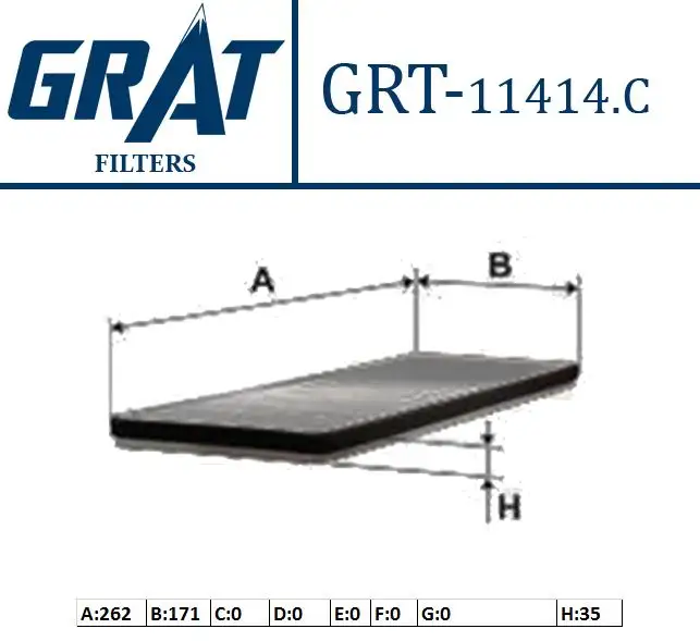 GRAT 11414C Polen Filtresi (Karbonlu) 272778970R resmi