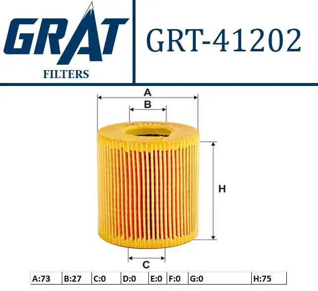 GRAT 41202 Yağ Filtresi 15208AD200 resmi