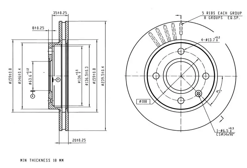 MGA 50169 Ön Fren Diski 93FX1125AA resmi
