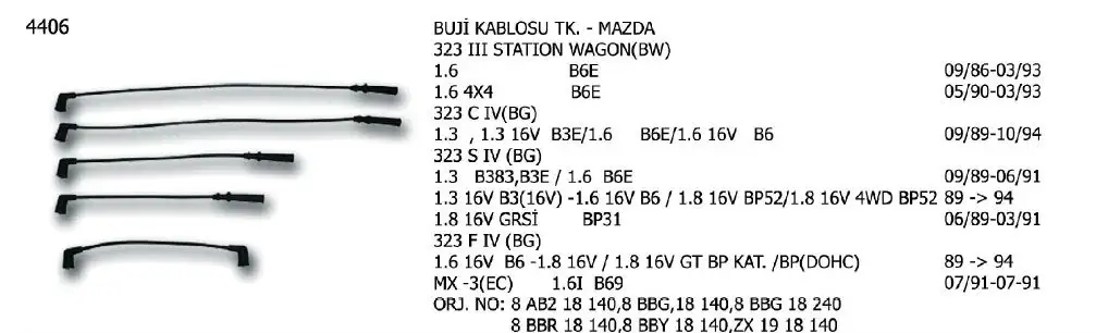 ÜNÜVAR 4406 Buji Kablosu resmi