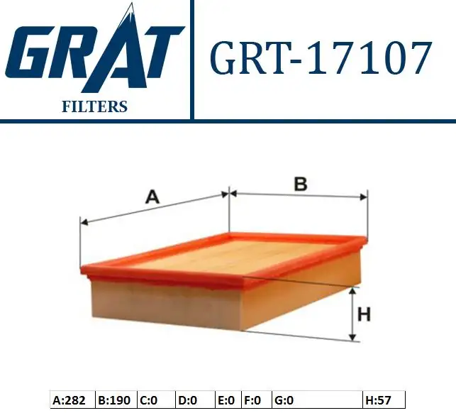 GRAT 17107 Hava Filtresi 3M519601AA resmi