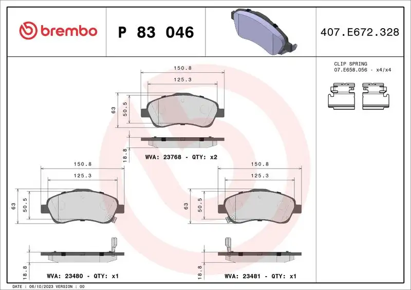 BREMBO P83046 Ön Fren Balatası resmi