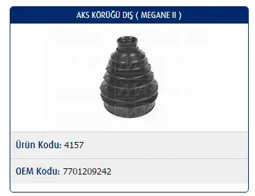 MASTER M4157 Dış Aks Körüğü 7701209242 resmi