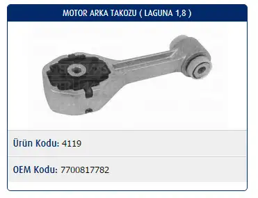 MASTER M4119 Motor Takozu (Arka) 7700817782 resmi