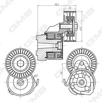 GMB GAT22450 Kayış Gergi Kütüğü 504000410 resmi