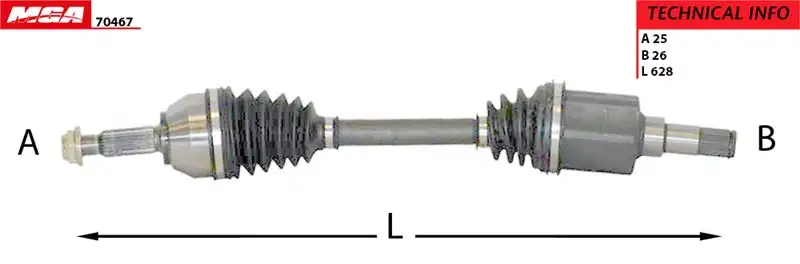 MGA 70467 Ön Aks (Sol) 2T143B437FD resmi