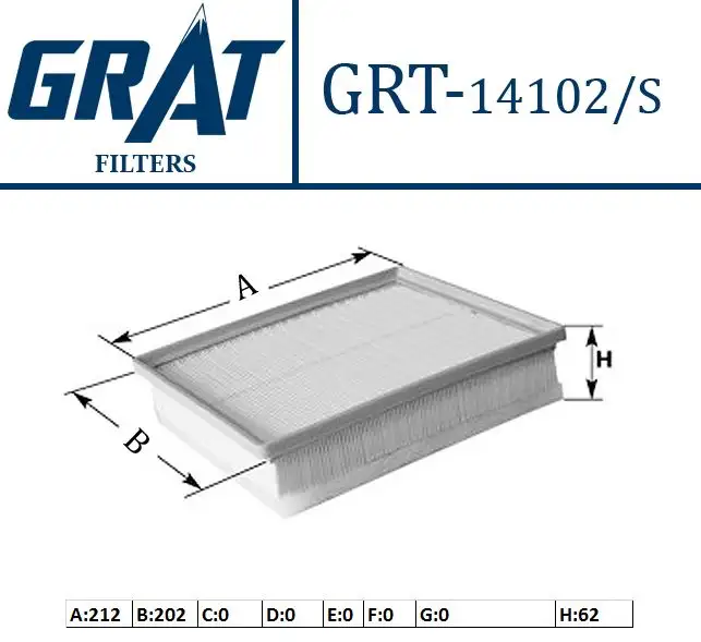 GRAT 14102S Hava Filtresi 5834043 resmi