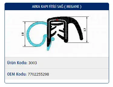 MASTER M3003 Kapı Fitili 7702255298 resmi