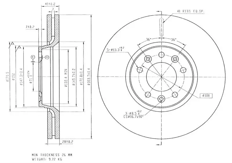 MGA 50477 Ön Fren Diski 9688354588 resmi