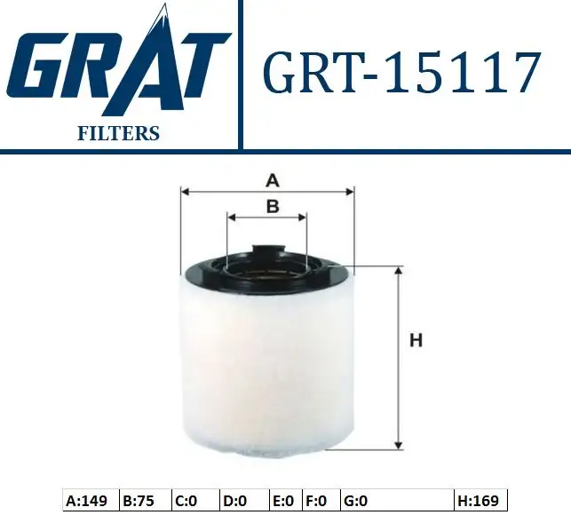 GRAT 15117 Hava Filtresi 6R0129620A resmi