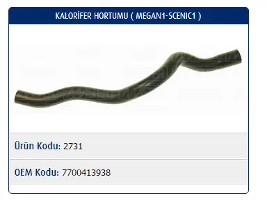 MASTER M2731 Kalorifer Hortumu 7700413938 resmi
