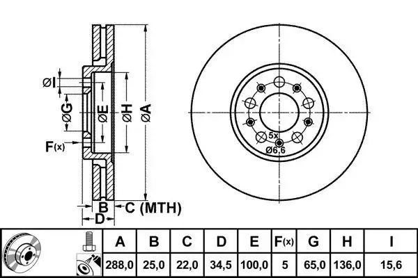 MGA 50223 Ön Fren Diski 6R0615301A resmi