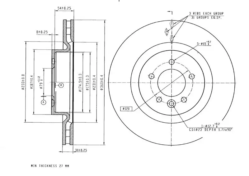 MGA 50554 Ön Fren Diski SDB000623 resmi