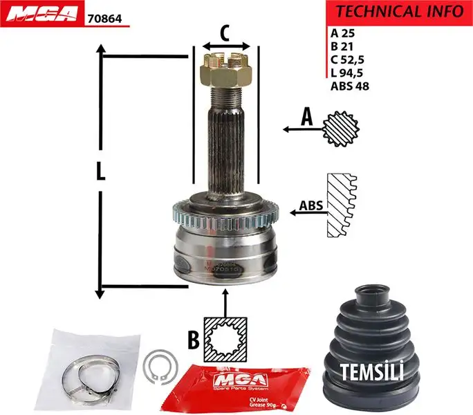 MGA 70864 Aks Kafası (Dış) 495261J001 resmi