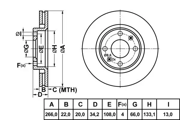 MGA 50800 Ön Fren Diski 424983 resmi