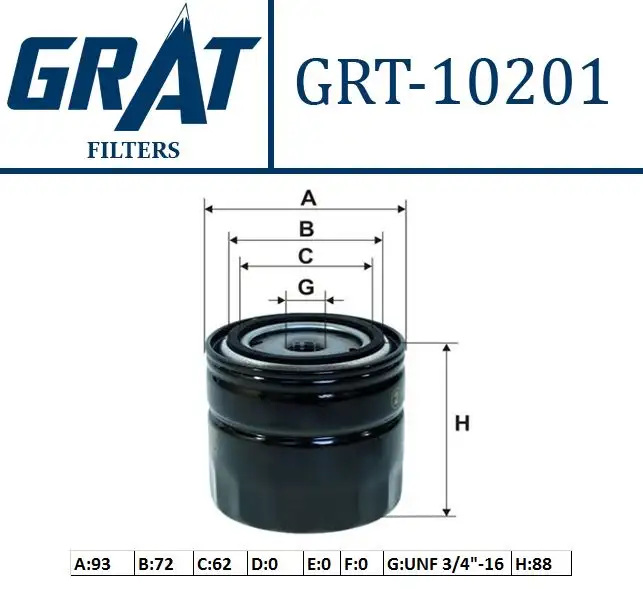 GRAT 10201 Yağ Filtresi 5940899 resmi