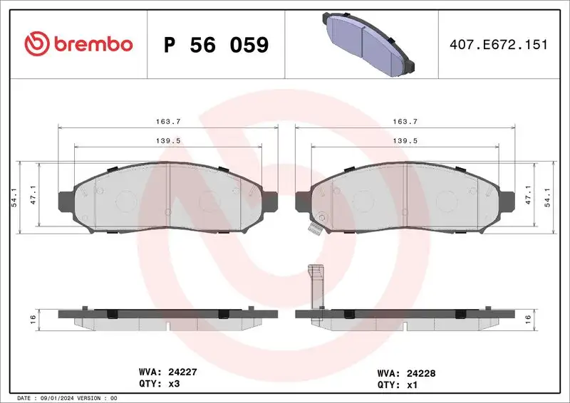BREMBO P56059 Ön Fren Balatası resmi