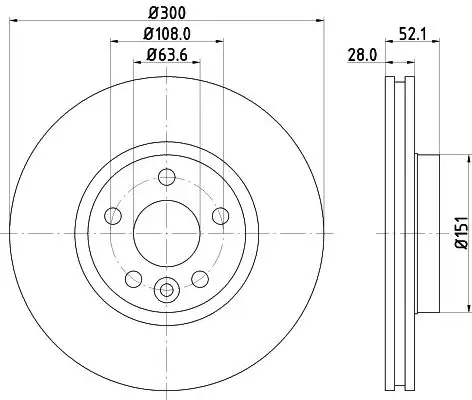 HELLA 8DD355118-831 Ön Fren Diski resmi