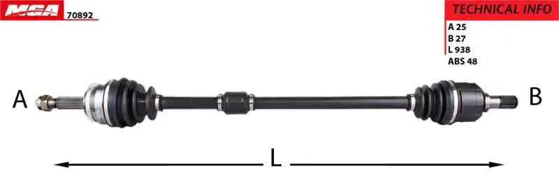 MGA 70892 Ön Aks (Sağ) 495001J450 resmi