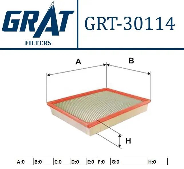 GRAT 30114 Hava Filtresi 13717798342 resmi