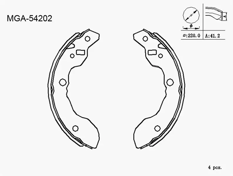 MGA 54202 Arka Fren Balatası 350250001 resmi