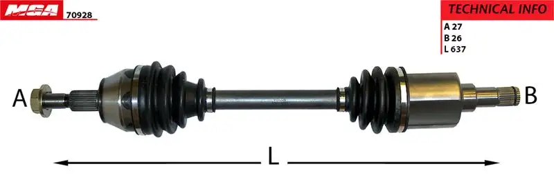 MGA 70928 Ön Aks (Sol) AV613B437CD resmi