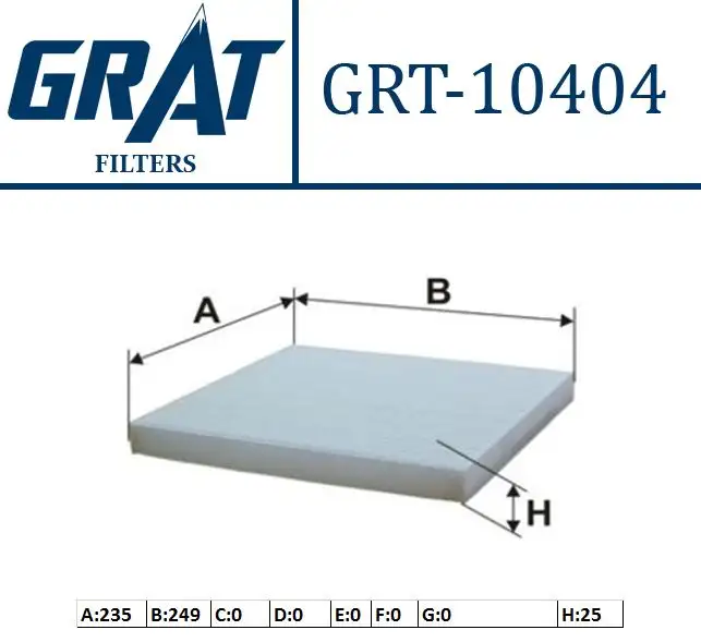 GRAT 10404 Polen Filtresi 77364063 resmi