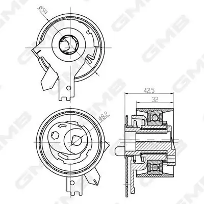 GMB GTB1450 Triger Gergi Rulmanı 130708047R resmi