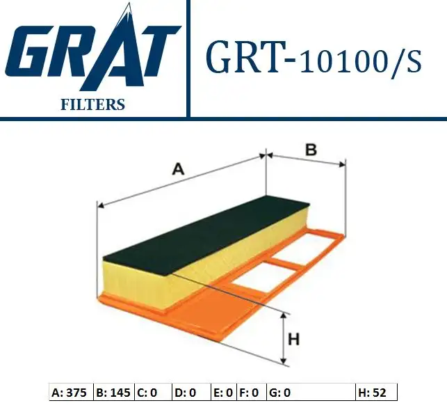 GRAT 10100S Hava Filtresi 9S519601B1A resmi