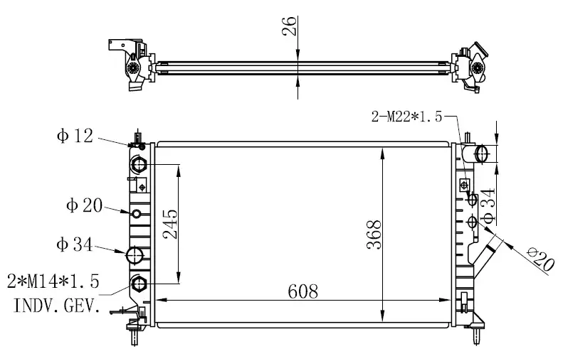 ORIS BOP139026 Radyatör 1300161 resmi