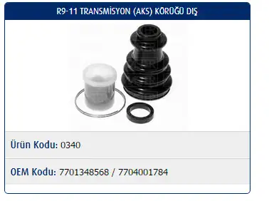MASTER M0340 Dış Aks Körüğü resmi