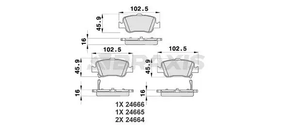 BRAXIS AB0190 Arka Fren Balatası resmi