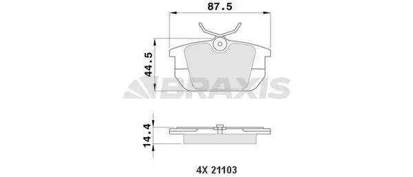 BRAXIS AA0144 Arka Fren Balatası resmi