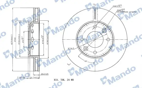 MANDO MBC030157 Ön Fren Diski 0K2FA33251 resmi