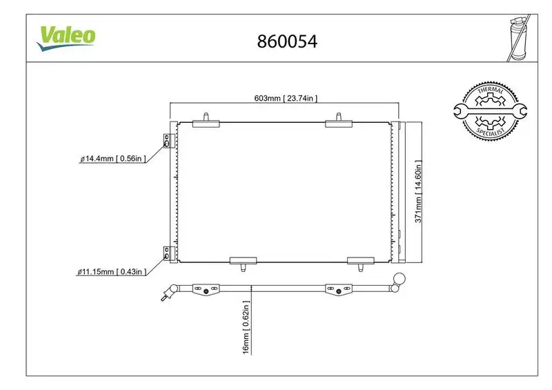 VALEO 860054 Klima Radyatörü 9674994280 resmi