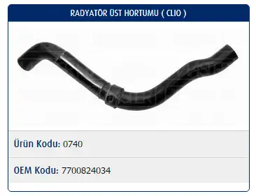 MASTER M0740 Radyatör Üst Hortumu 7700824034 resmi