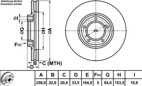 MGA 50289 Ön Fren Diski MB407030 resmi