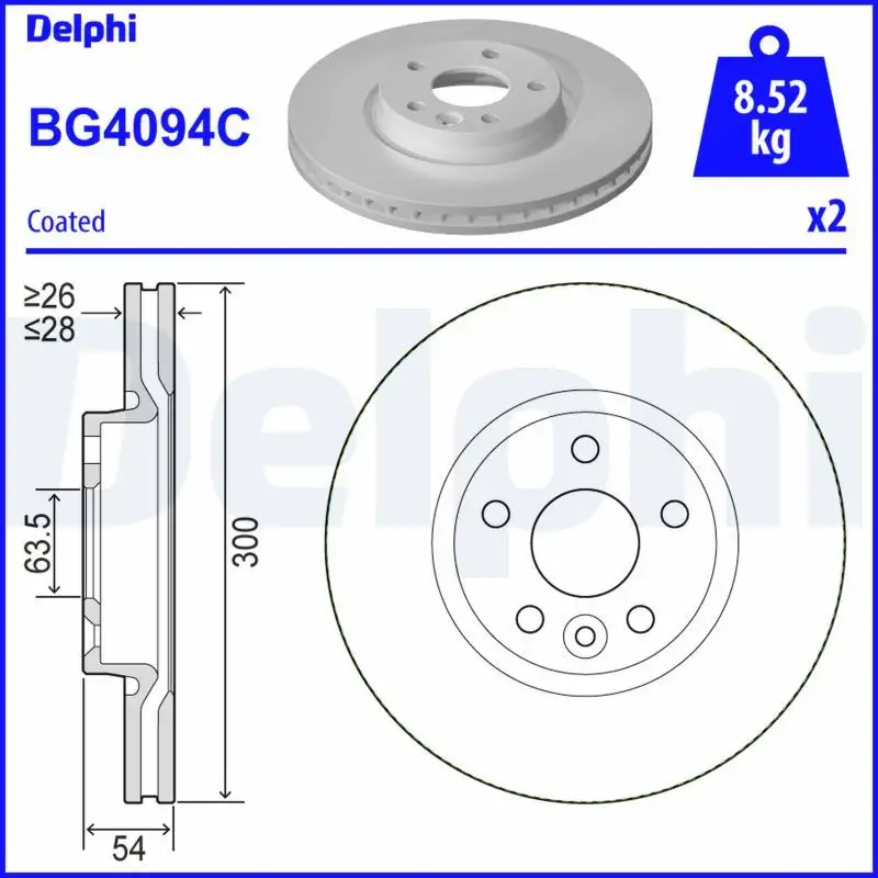 DELPHI BG4094C Ön Fren Diski resmi