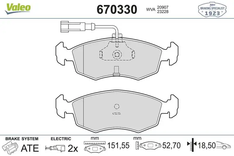 VALEO 670330 Arka Fren Balatası resmi
