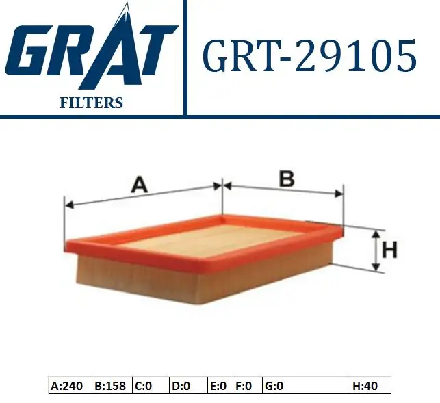 GRAT 29105 Hava Filtresi B59513Z40 resmi