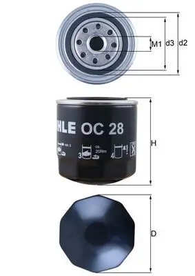 MAHLE OC28 Yağ Filtresi resmi