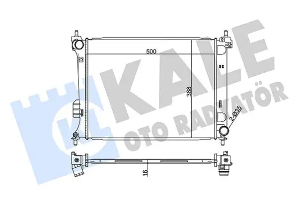 KALE 358600 Radyatör 253104P000 resmi