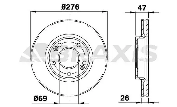 BRAXIS AE0452 Ön Fren Diski 517123B000 resmi
