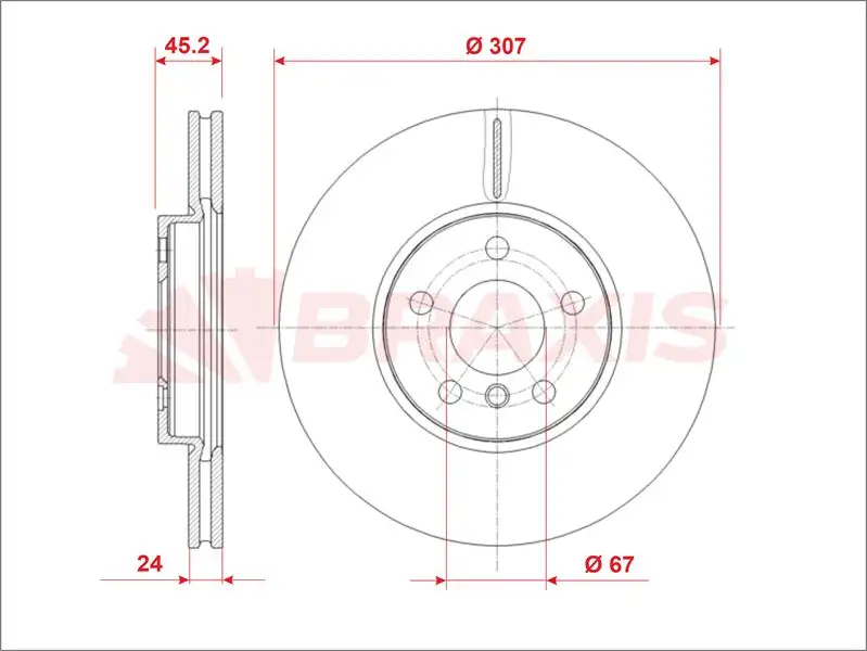 BRAXIS AE0960 Ön Fren Diski 34116799351 resmi