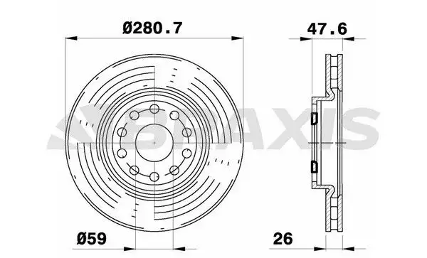 BRAXIS AE0383 Ön Fren Diski 71739635 resmi