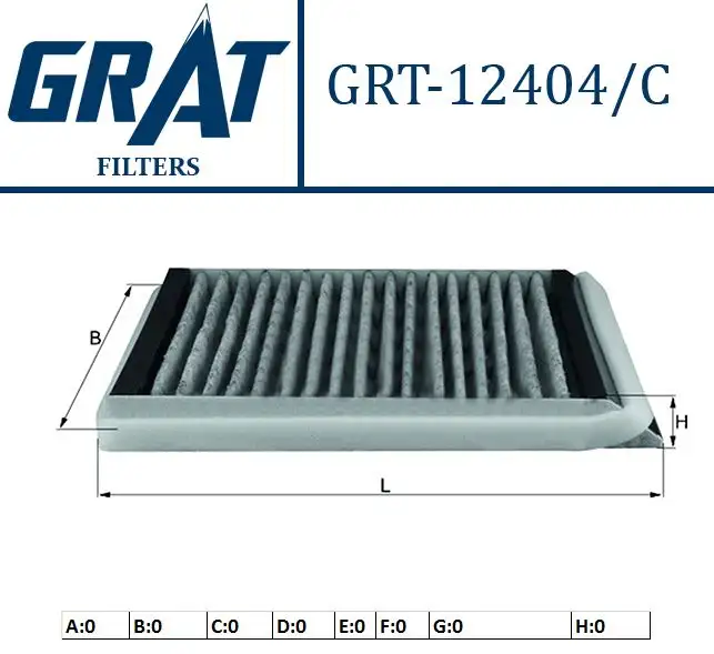 GRAT 12404C Polen Filtresi (Karbonlu) 6479A1 resmi