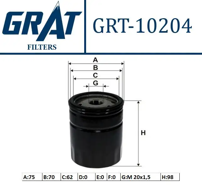 GRAT 10204 Yağ Filtresi 5984044 resmi
